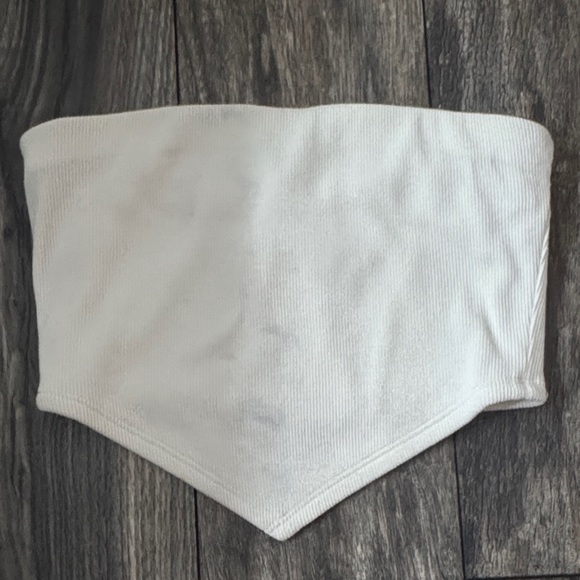 White Ribbed Tube Top - Picture 1 of 1